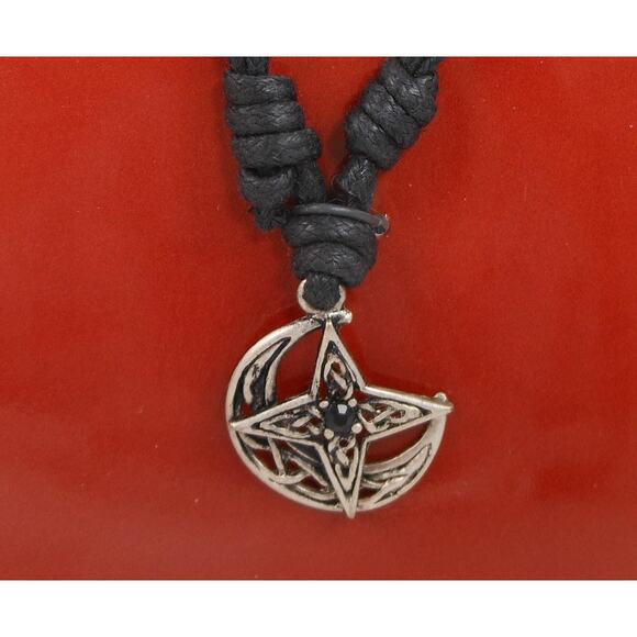 Vintage Celtic Visions Sacred Symbols Pendant Stars Moon Necklace- 24 Length - Picture 8 of 10